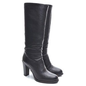 Sartore Paris Black Leather Heeled Knee Boots 36